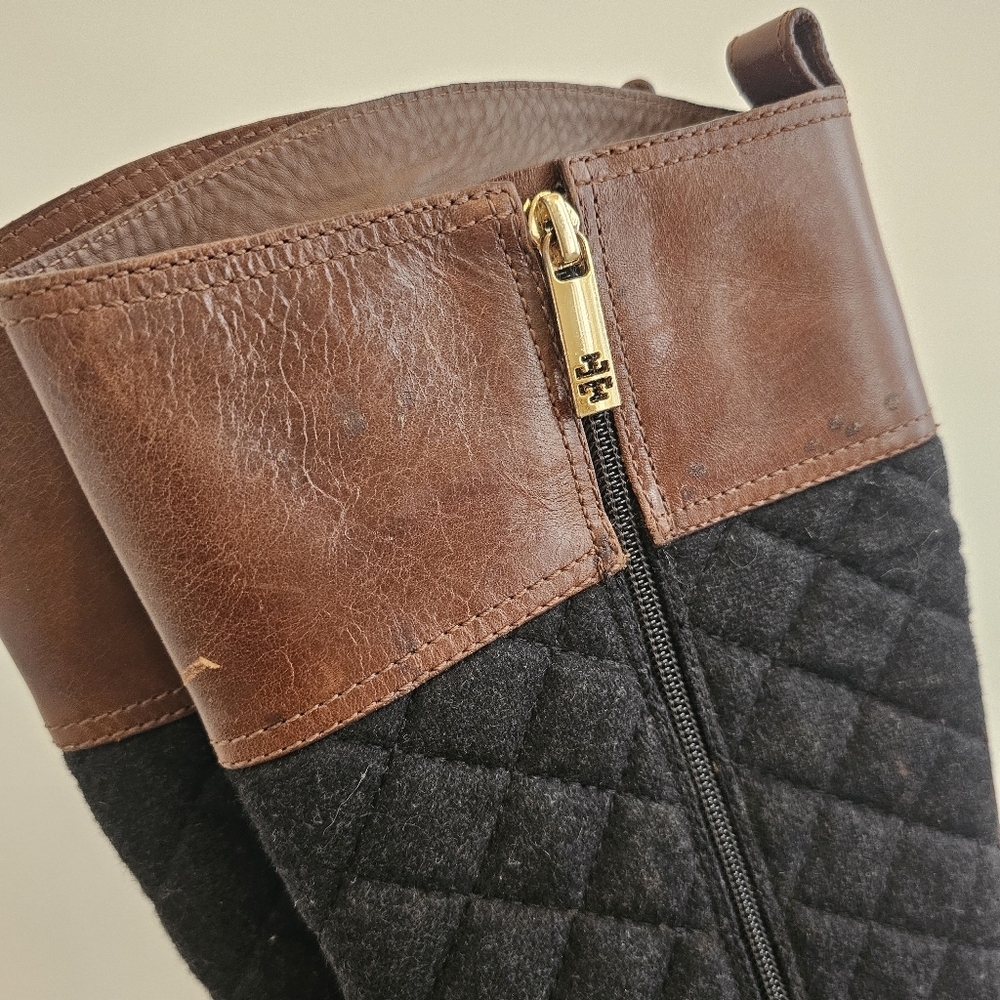 TORY BURCH ROSALIE Quilted Riding Boots - Picture 12 of 14
